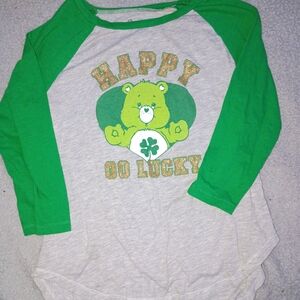 Care Bears Green and Gray Long Sleeve Tee
